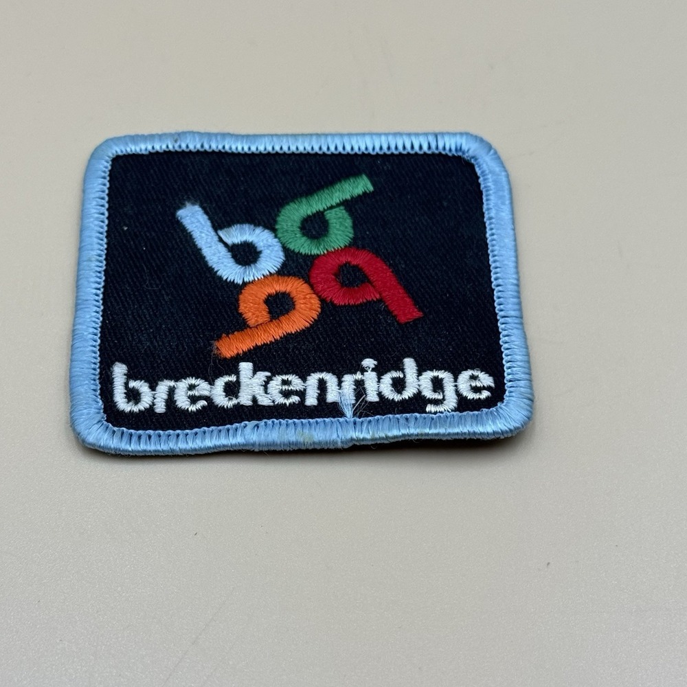 Breckenridge Colorado Ski Resort Logo Skiing Souvenir Black Embroidered Patch